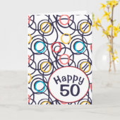 50歳の誕生日にぴったりなファンキーな落書き カード (黄色い花)