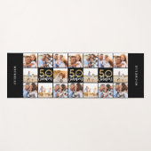50歳の誕生日に良い金ゴールド·ブラック·フォト·コラージュ ヨガマット (正面(横))