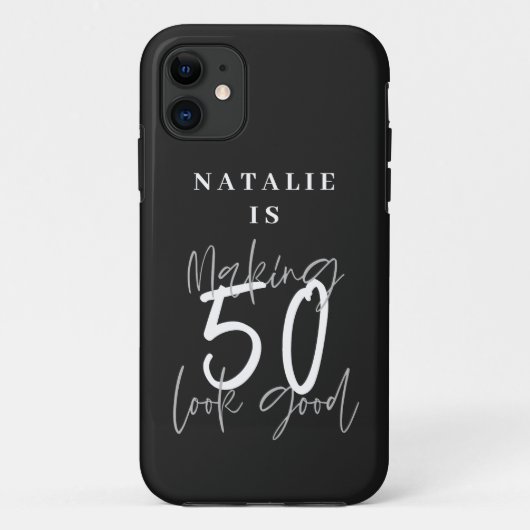 50歳の誕生日に見せパーソナライズされたる  Case-Mate iPhoneケース (裏面)