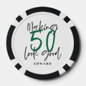 50歳の誕生日のお願パーソナライズされたいギフトモダン ポーカーチップ (裏面)