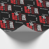 50歳の誕生日のための飲み物を解放して下さい ラッピングペーパー (角)