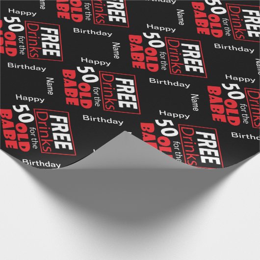 50歳の誕生日のための飲み物を解放して下さい ラッピングペーパー (角)