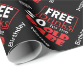 50歳の誕生日のための飲み物を解放して下さい ラッピングペーパー (ロールコーナー)