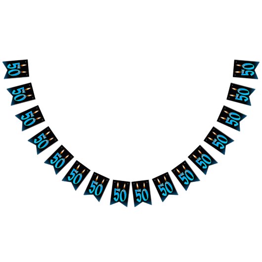 50歳の誕生日のろうそく（目玉つき） バンティングフラッグ (全)