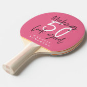 50歳の誕生日のイニシャルが贈パーソナライズされたり物に 卓球ラケット (正面アングル)