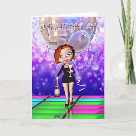 50歳の誕生日のグリーティングカード – まだ50歳の高さ カード (正面)