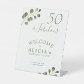 50歳の誕生日のパーティーエレガント歓迎 台座サイン (正面)