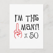 50歳の誕生日の中指の敬礼 ポストカード (正面)