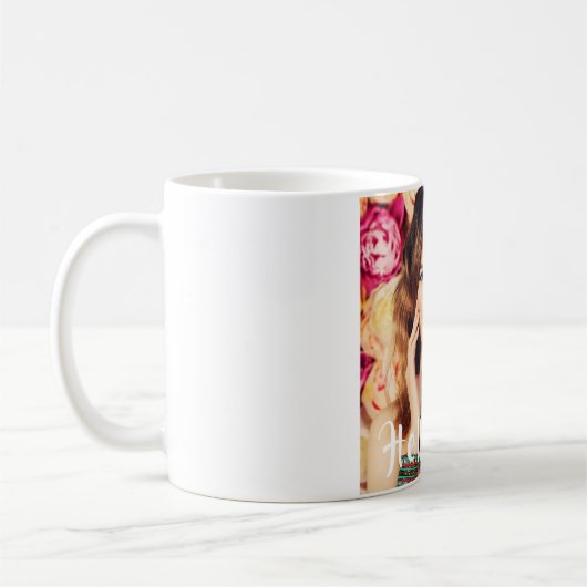 50歳の誕生日の写真こんにちは50人の女性 コーヒーマグカップ (左)