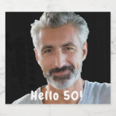 50歳の誕生日の写真こんにちは50人の男性 ビールラベル (シングルラベル)