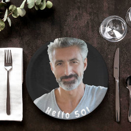 50歳の誕生日の写真こんにちは50人の男性 ペーパープレート