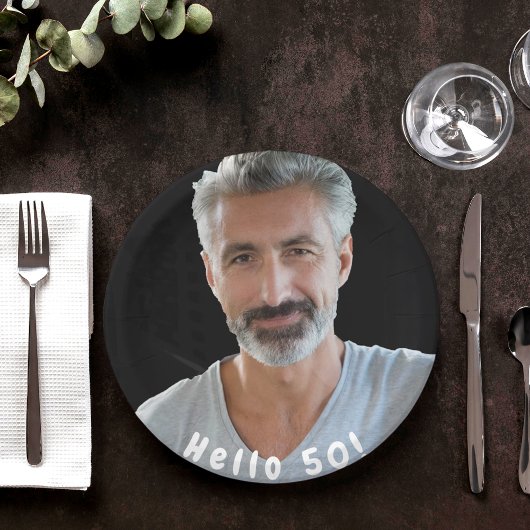 50歳の誕生日の写真こんにちは50人の男性 ペーパープレート