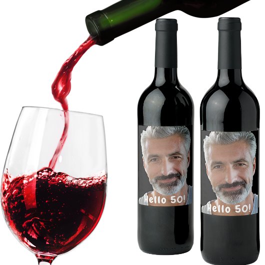 50歳の誕生日の写真こんにちは50人の男性 ワインラベル