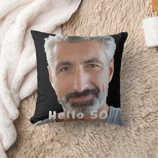 50歳の誕生日の写真こんにちは50男の男性 クッション (ブランケット)