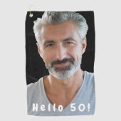 50歳の誕生日の写真こんにちは50 ゴルフタオル (正面)