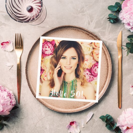 50歳の誕生日の写真パーティー スタンダードカクテルナプキン