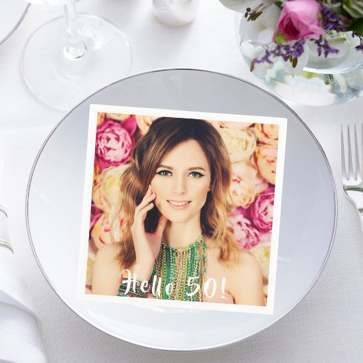 50歳の誕生日の写真パーティー スタンダードカクテルナプキン