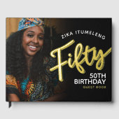 50歳の誕生日の写真ブラック・金ゴールド・ゲストブック ゲストブック (正面)