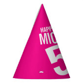 50歳の誕生日の写真ホイパーソナライズされたトホットピンク パーティーハット (左)