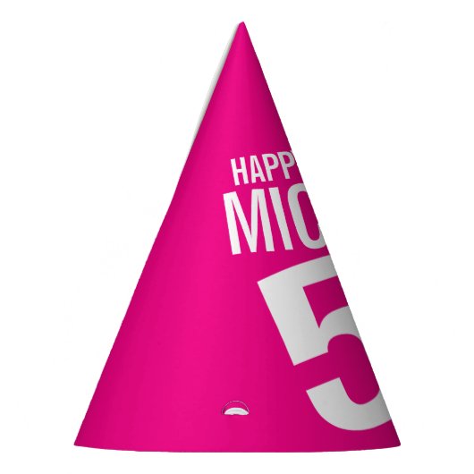 50歳の誕生日の写真ホイパーソナライズされたトホットピンク パーティーハット (左)