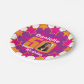 50歳の誕生日の写真名ピンクスター紙プレート ペーパープレート (アングル)