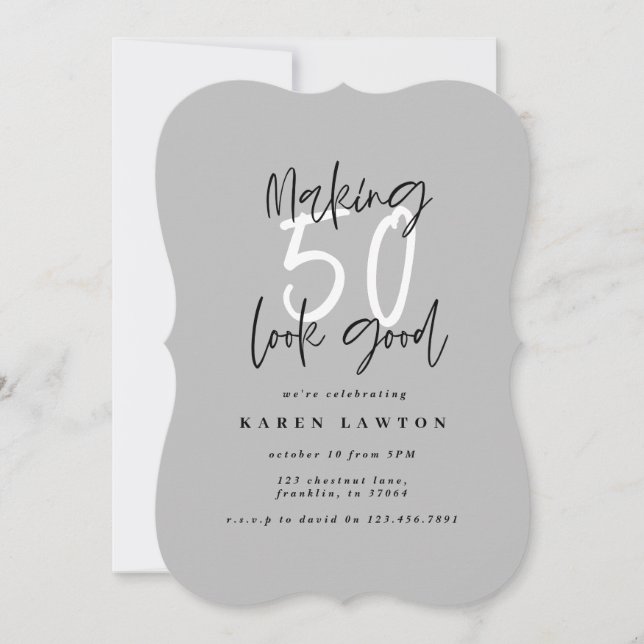 50歳の誕生日の招待状を作成する (正面)