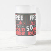 50歳の誕生日の男のための飲み物を解放して下さい フロストグラスビールジョッキ (正面右)