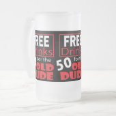 50歳の誕生日の男のための飲み物を解放して下さい フロストグラスビールジョッキ (正面左)