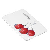 50歳の誕生日の赤い風船の贈り物 マグネット (右側)