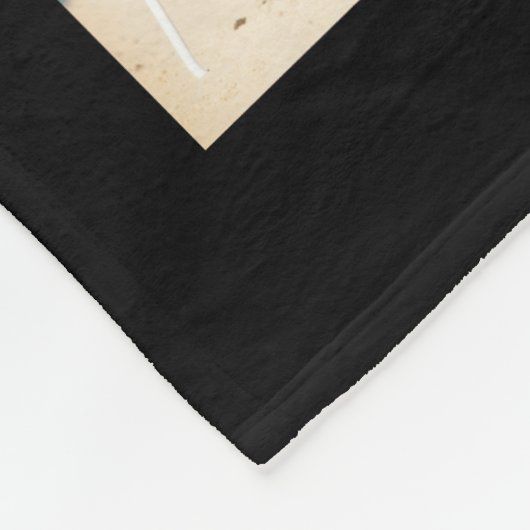 50歳の誕生日の黒いシルバーフォトコラージュの名前 フリースブランケット (角)