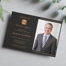 50歳の誕生日の黒い金ゴールドエレガントカスタム写真