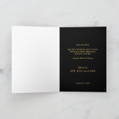 50歳の誕生日の黒い金ゴールド写真 カード (内部)