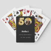 50歳の誕生日の黒い金ゴールド写真 トランプ (裏面)