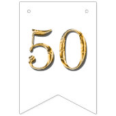 50歳の誕生日の黒人金ゴールドエレガントパーティー バンティングフラッグ (第2の旗)