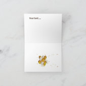 50歳の誕生日の黒番と金ゴールドエレガント誕生日 カード (内部)