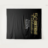 50歳の誕生日をお祝いする写真用背景 タペストリー (正面(横))