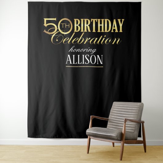 50歳の誕生日をお祝いする写真用背景 タペストリー (インサイチュ)