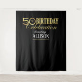 50歳の誕生日をお祝いする写真用背景 タペストリー (正面)