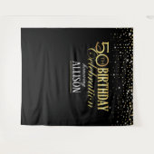 50歳の誕生日をお祝いする写真用背景 タペストリー (正面(横))