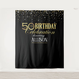 50歳の誕生日をお祝いする写真用背景 タペストリー