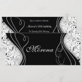 50歳の誕生日をお祝いする水平ライン 招待状 (正面/裏面)