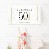 50歳の誕生日をゴージャスに 黒と金 横断幕 (インサイチュ)