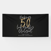 50歳の誕生日を楽しく見せ賛美ること 横断幕 (横)