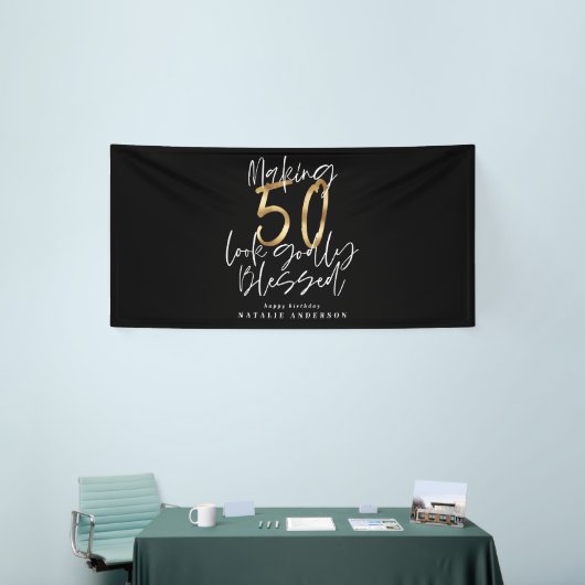 50歳の誕生日を楽しく見せ賛美ること 横断幕 (トレードショー)