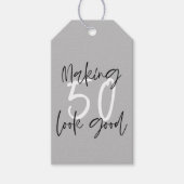 50歳の誕生日を楽しめ感謝している ギフトタグ (正面)