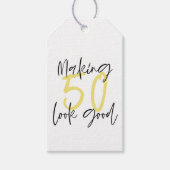 50歳の誕生日を楽しめ感謝している ギフトタグ (正面)