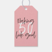 50歳の誕生日を楽しめ感謝している ギフトタグ (正面)