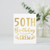 50歳の誕生日を祝うクルー 50パーティクルー ポストカード (スタンド正面)