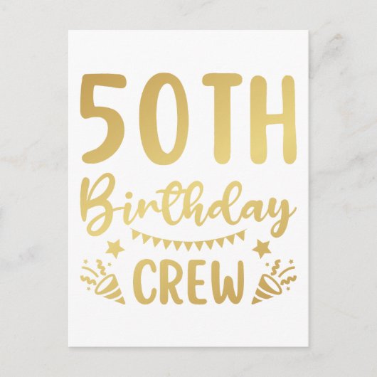 50歳の誕生日を祝うクルー 50パーティクルー ポストカード (正面)