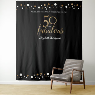 50歳の誕生日を祝うゴージャスな写真撮影用背景 タペストリー